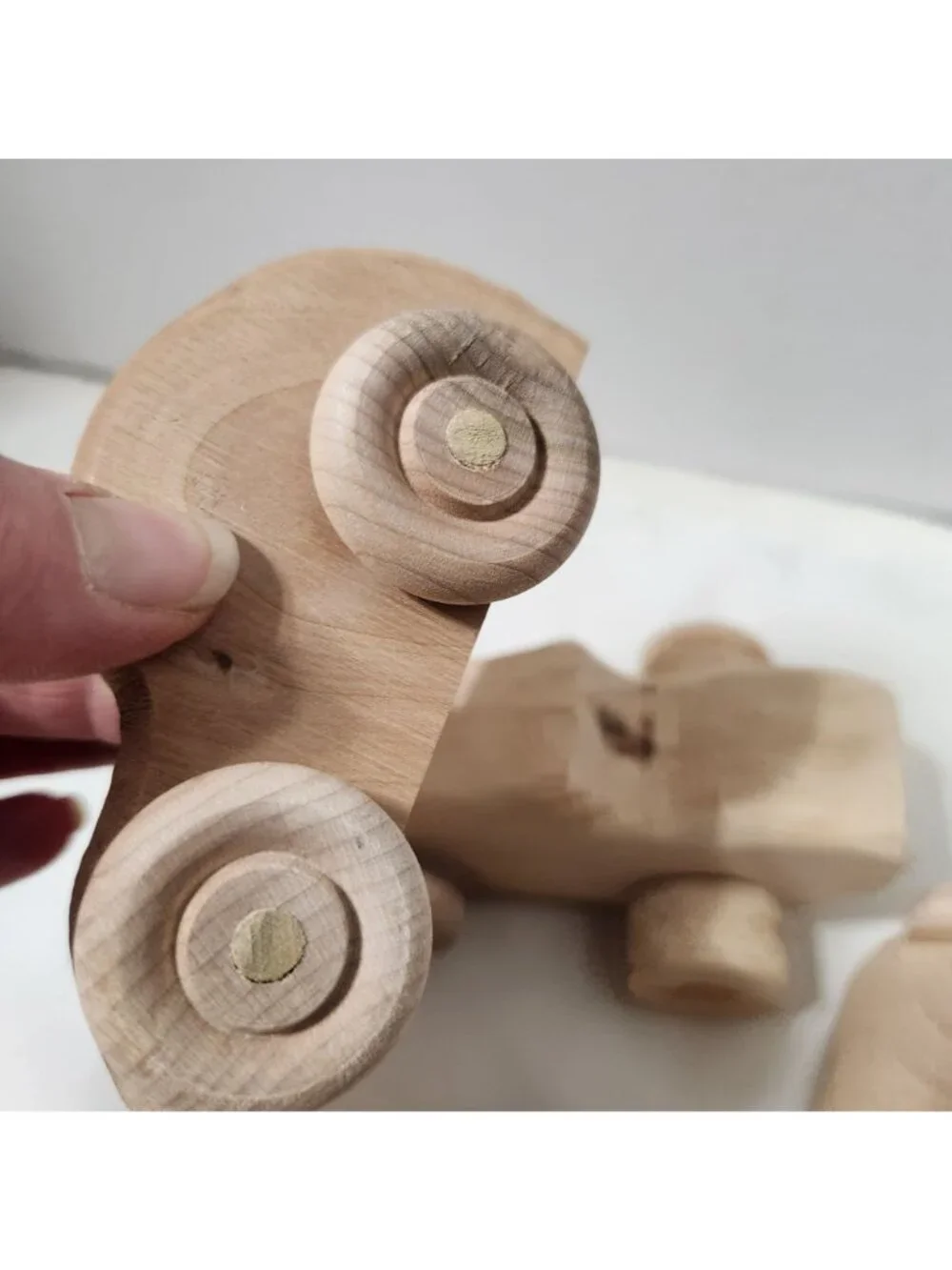 Handcrafted Wooden Toy Cars Set Of 4 – Natural Finish Durable Wooden Wheels
